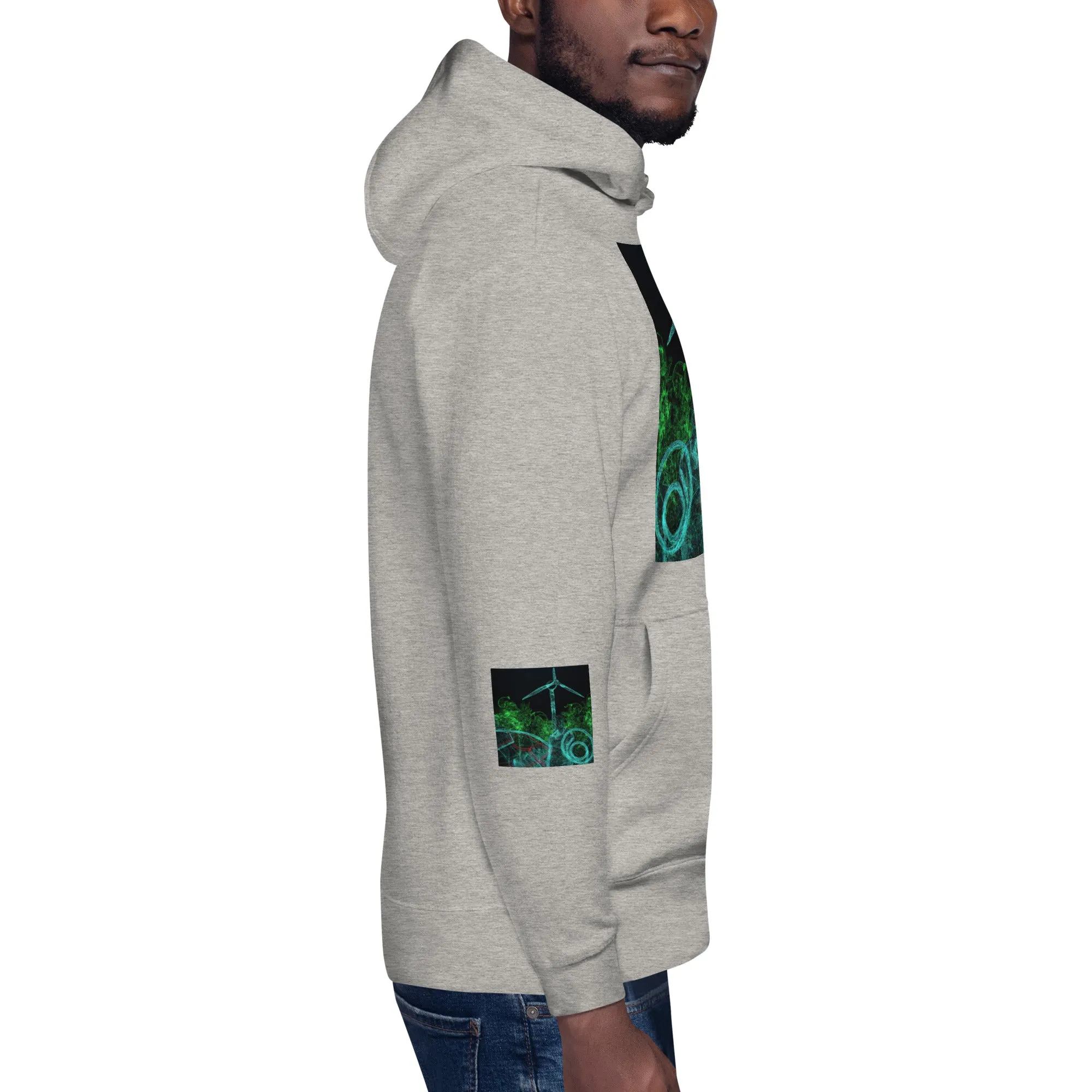 Stay Warm and Stylish with Our Abstract Green Unisex Hoodie - Shop Now!