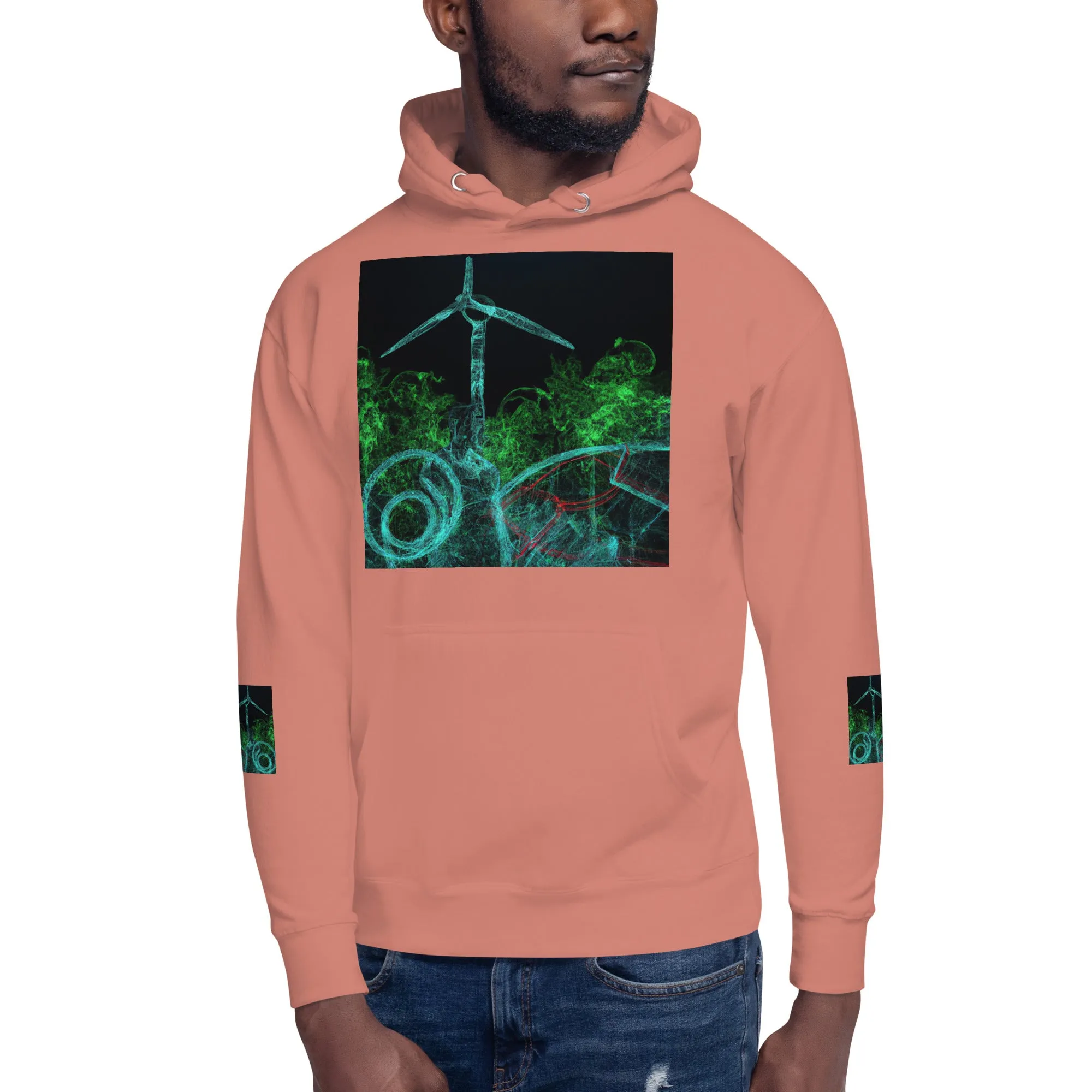 Stay Warm and Stylish with Our Abstract Green Unisex Hoodie - Shop Now!