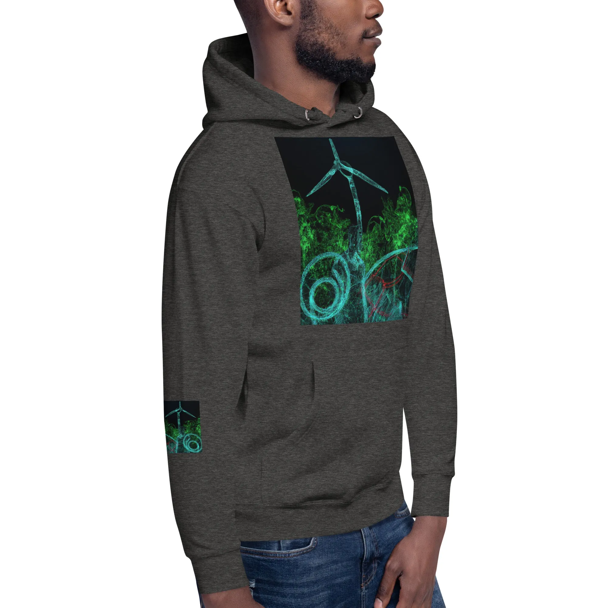 Stay Warm and Stylish with Our Abstract Green Unisex Hoodie - Shop Now!