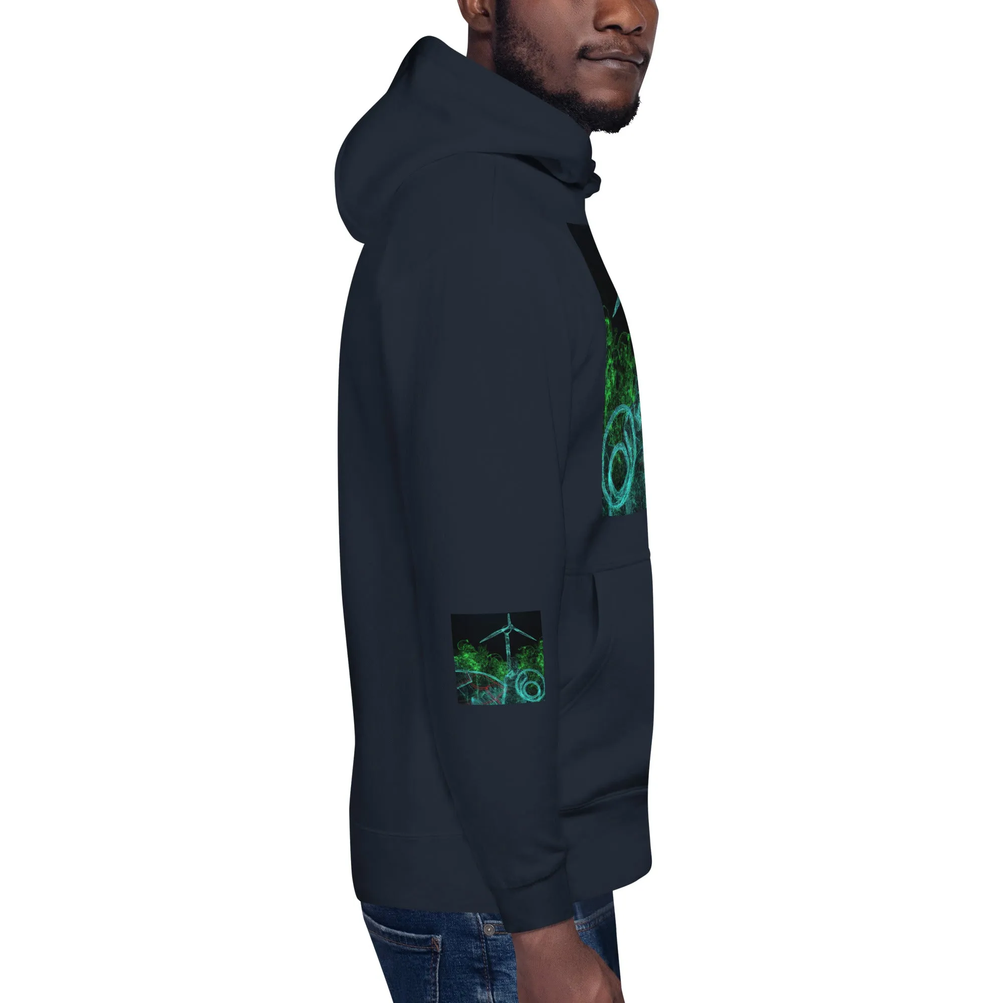 Stay Warm and Stylish with Our Abstract Green Unisex Hoodie - Shop Now!