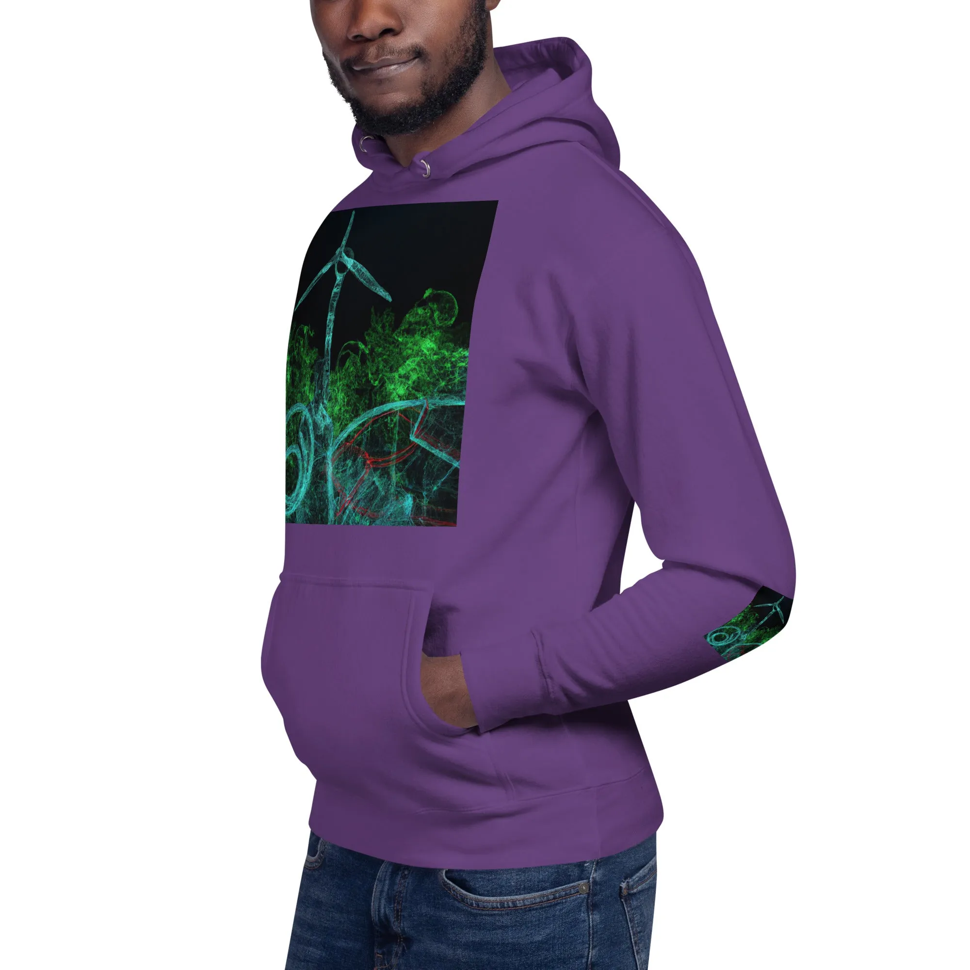 Stay Warm and Stylish with Our Abstract Green Unisex Hoodie - Shop Now!