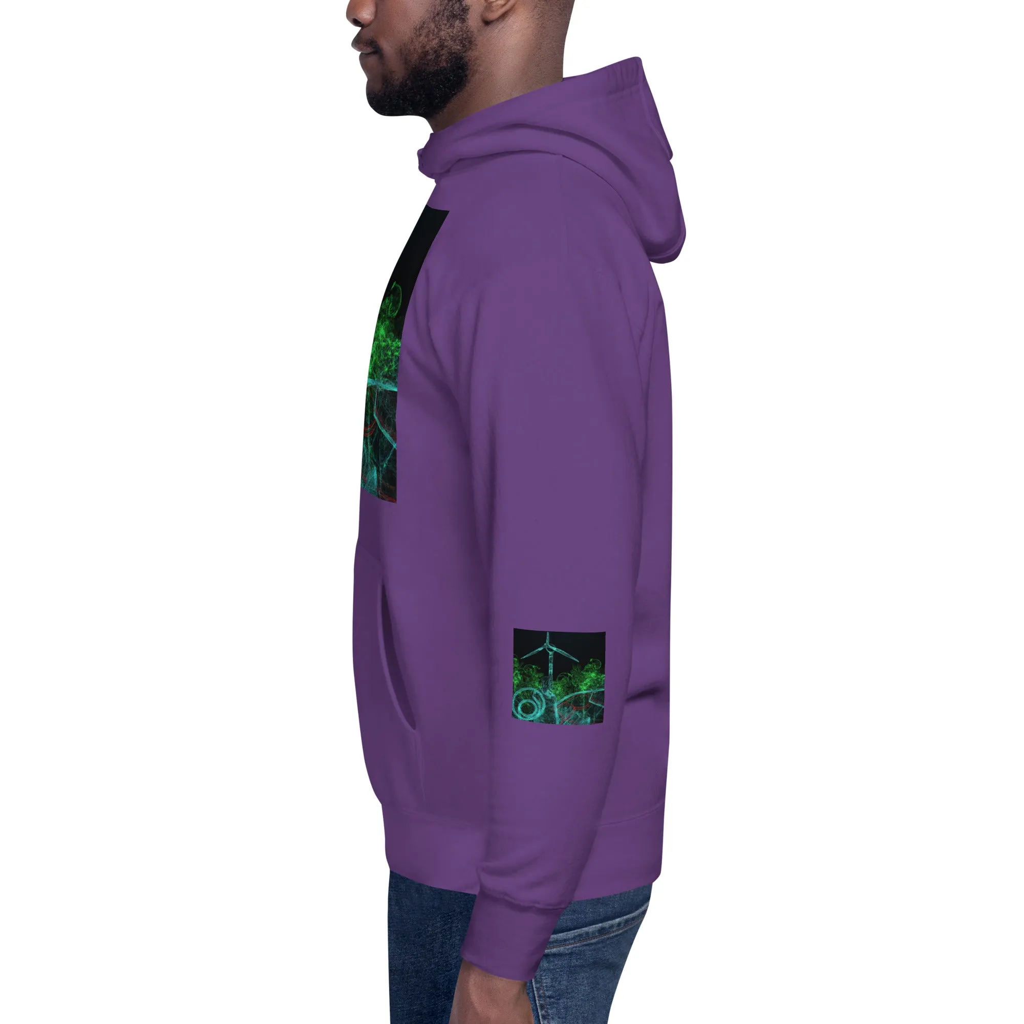 Stay Warm and Stylish with Our Abstract Green Unisex Hoodie - Shop Now!