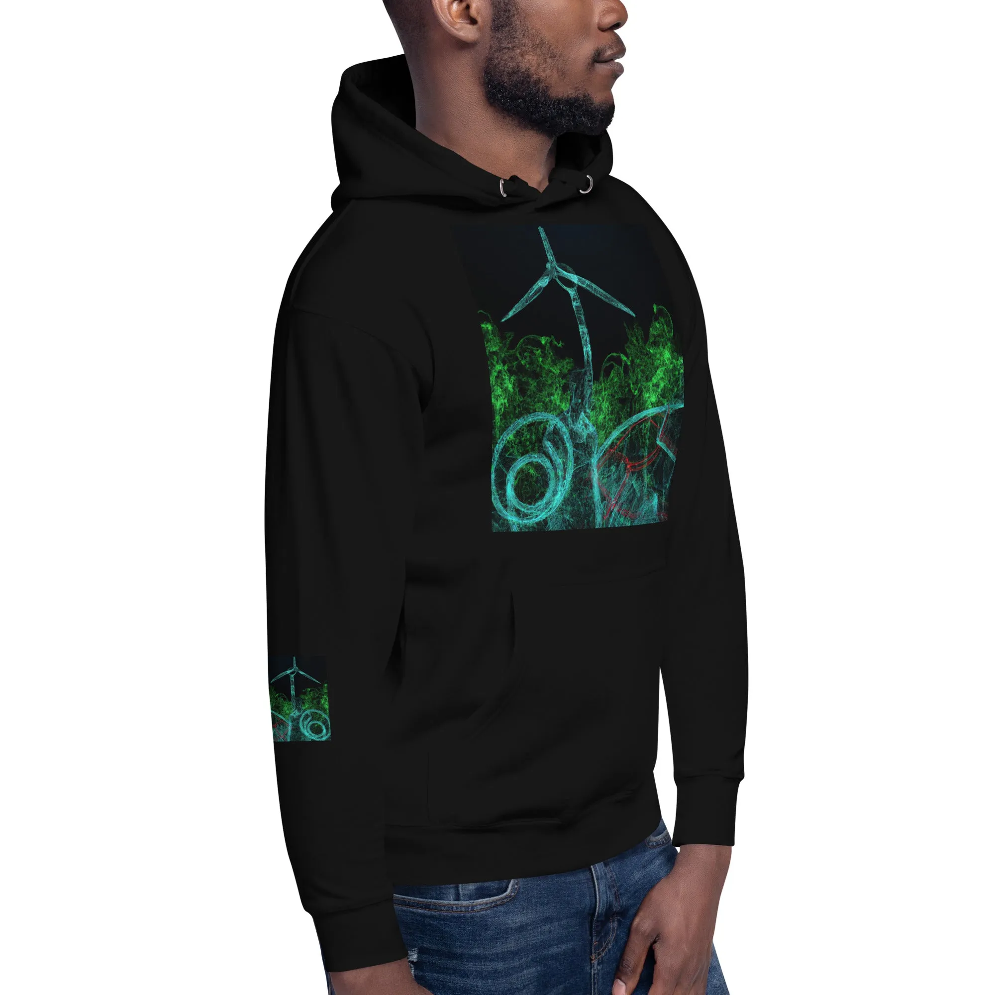 Stay Warm and Stylish with Our Abstract Green Unisex Hoodie - Shop Now!