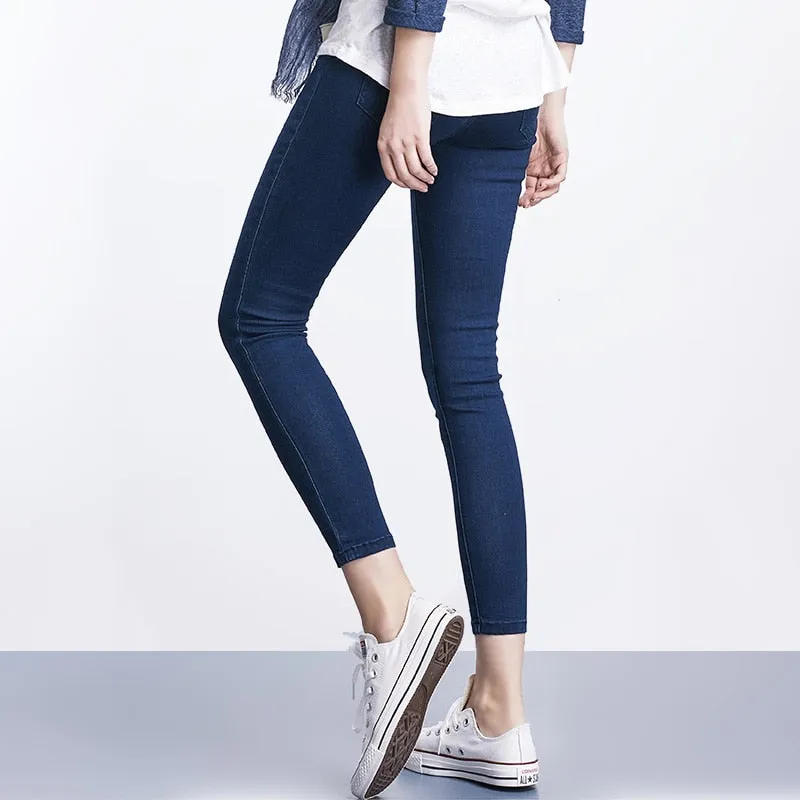 Stylish Comfort: Women's High Waist Slim Fit Denim Pants