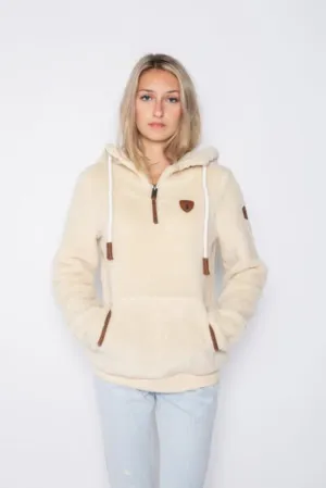 Taylor Sherpa Oatmeal Half-Zip Hoodie - Size Medium