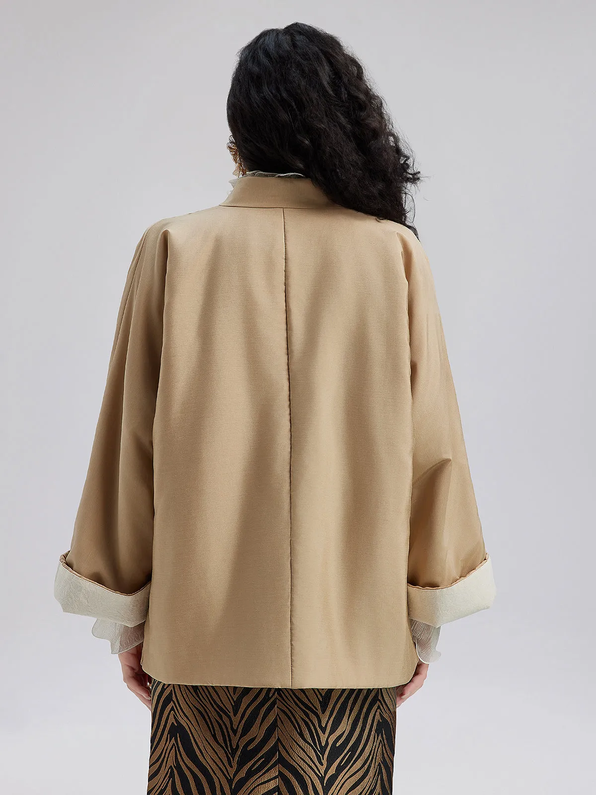 Vintage Chinese Asymmetric Collar Jacket