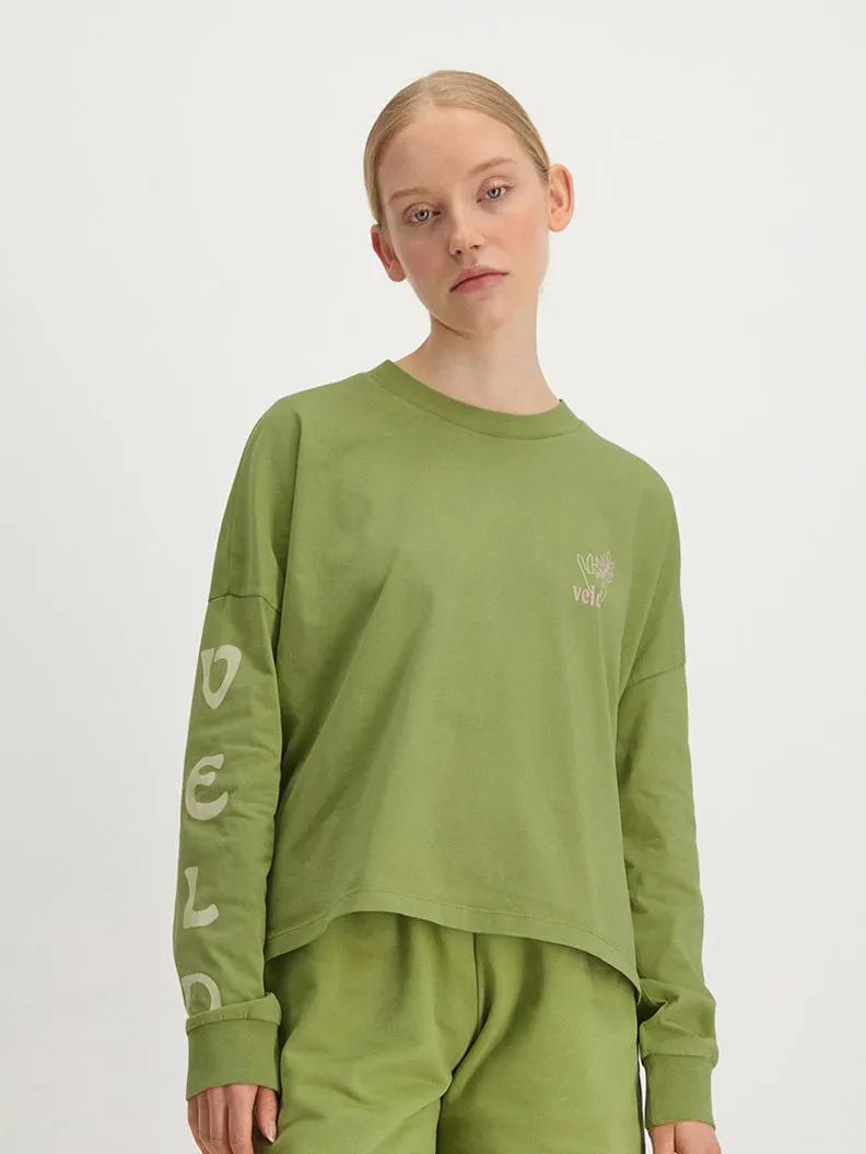 Vondel Cultivate Kindness Long Sleeve T-Shirt Turtle Green