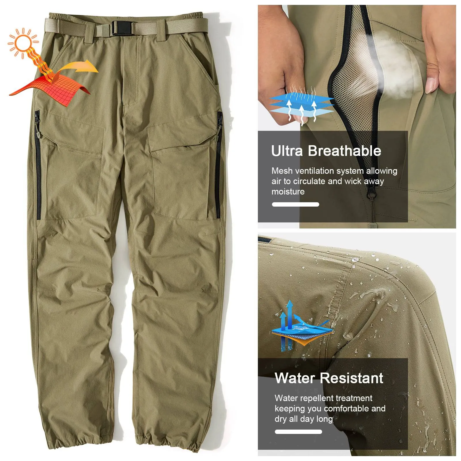 WINDCHASER Men's Quick Dry Lightweight Hiking Pants