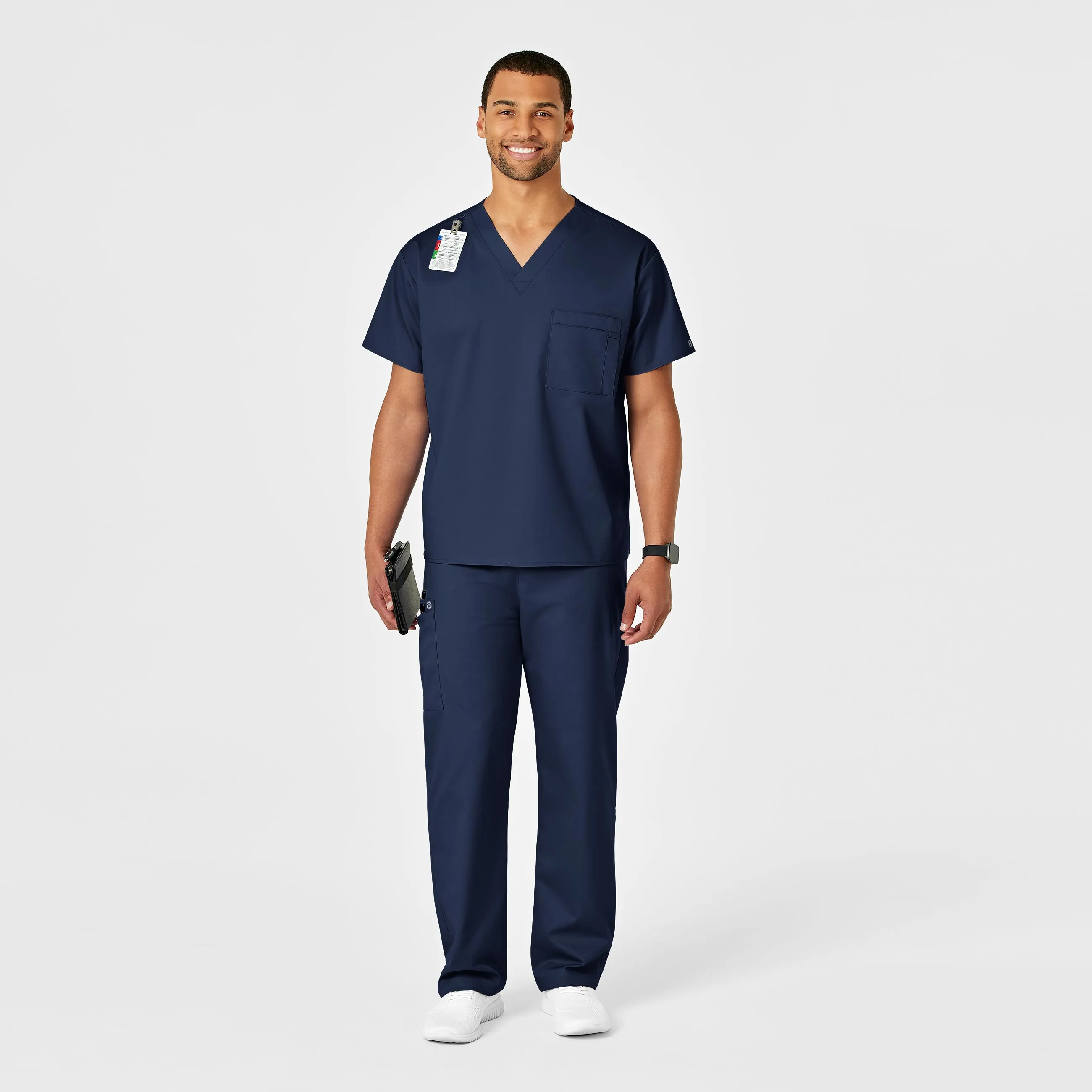 WonderWORK Unisex Drawstring Cargo Scrub Pant - Navy