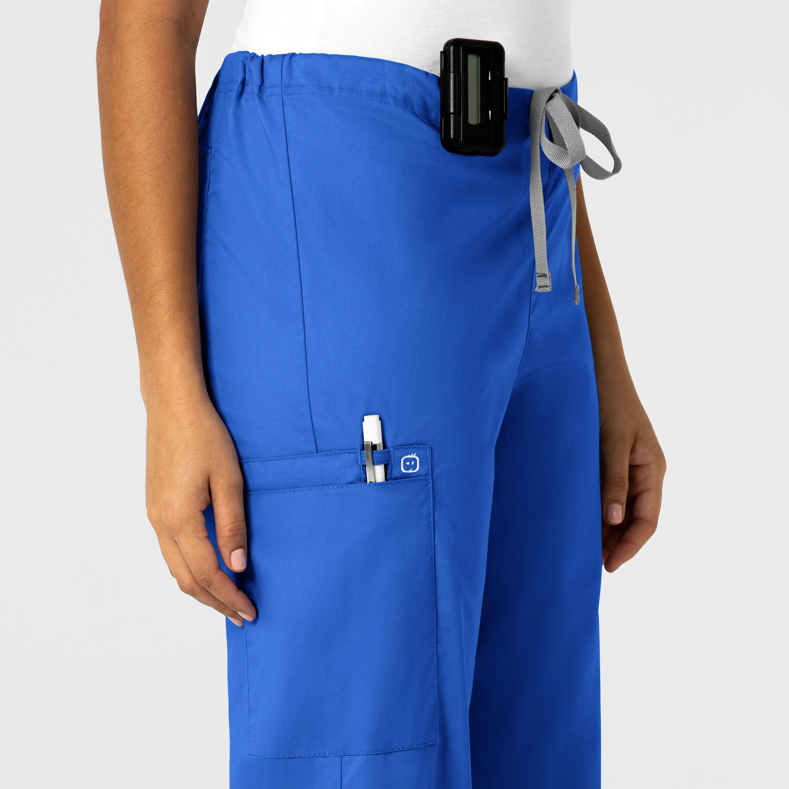 WonderWORK Unisex Drawstring Cargo Scrub Pant - Royal