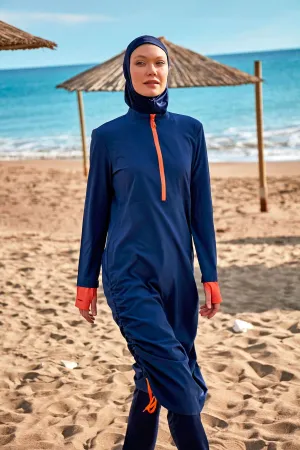 Woven Navy Burkini Modest Swimwear M2412