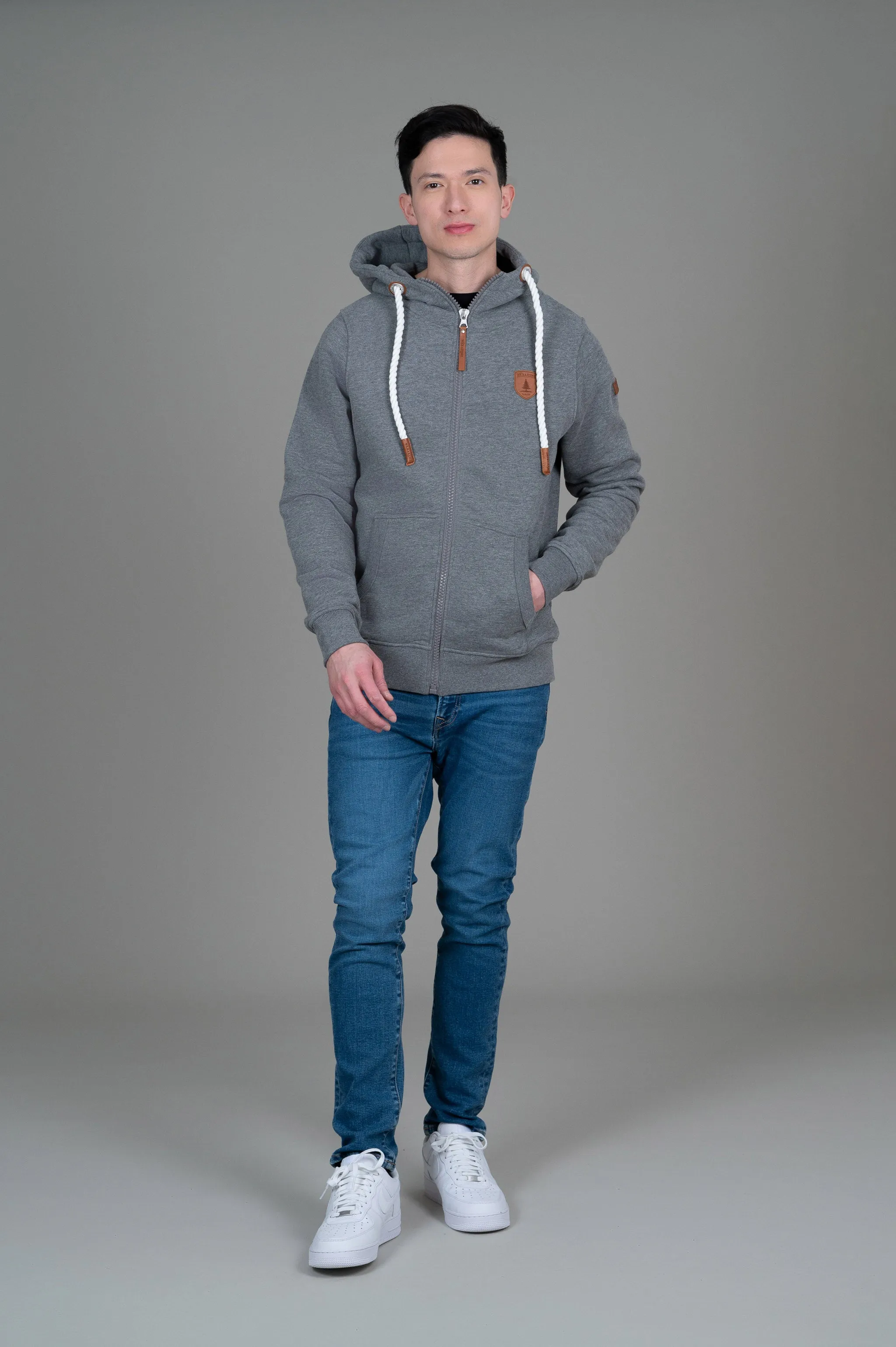 Zeus Dark Heather Grey Full-Zip Hoodie