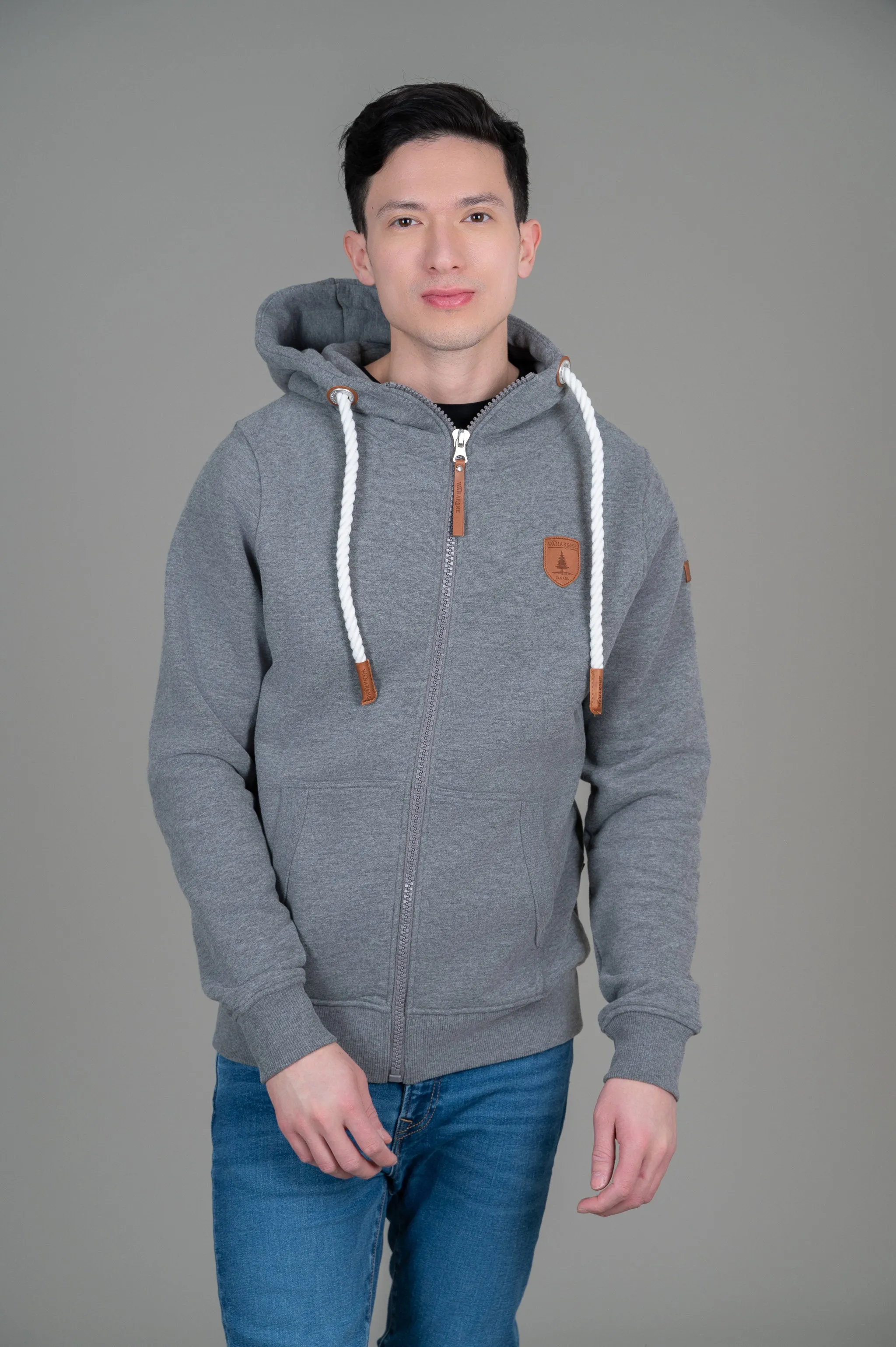 Zeus Dark Heather Grey Full-Zip Hoodie